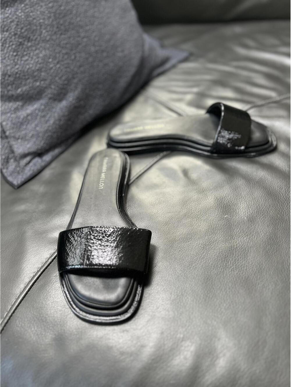 Tamara Mellon Elegant Black Slide Sandals
